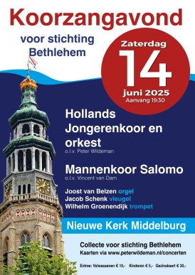 Koorzangavond voor stichting Bethlehem