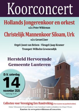 Koorzangavond Lunteren D.V. 14 november 2026