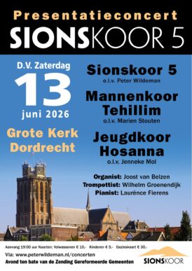 Presentatieconcert Sionskoor 5 Dordrecht